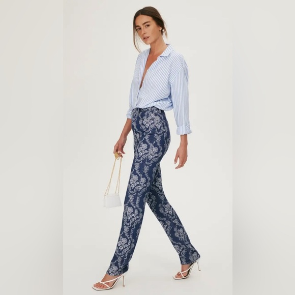 Reformation Denim - NWT REFORMATION Cynthia Baroque High Rise Straight Long Jeans, Size 23